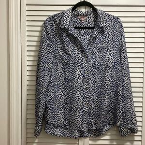 Juicy Couture leopard-print silky twill button-front blouse